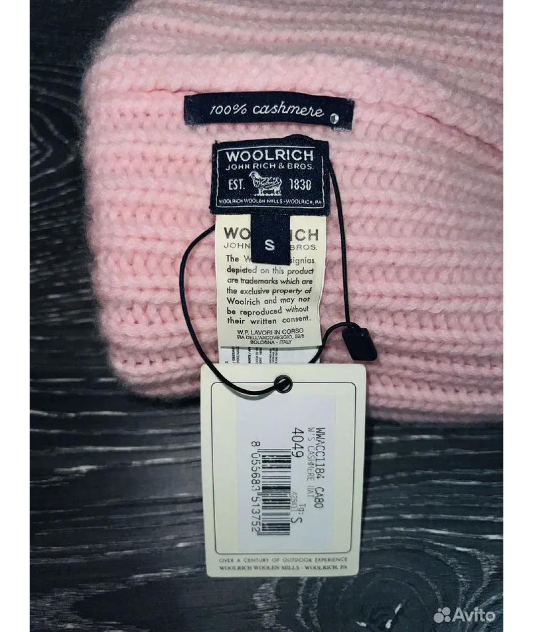 WOOLRICH Розовая кашемировая шапка, фото 2