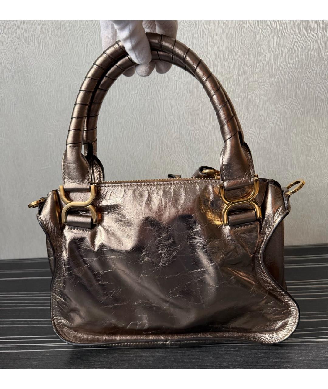 CHLOE Коричневая кожаная сумка через плечо, фото 3
