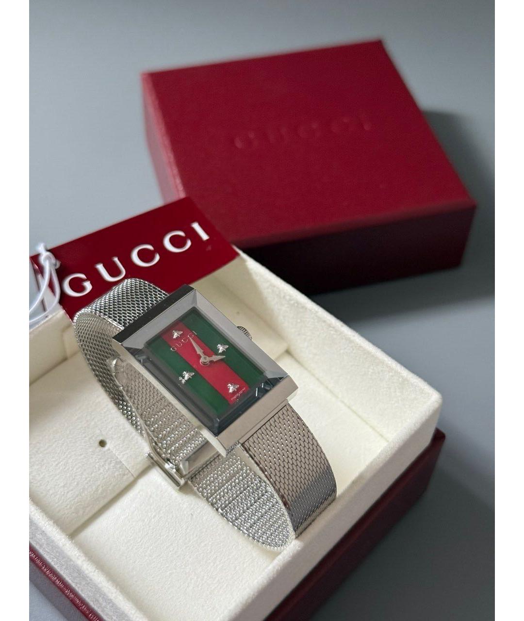 GUCCI Серебряные металлические часы, фото 8