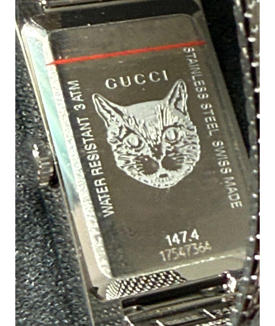 GUCCI Серебряные металлические часы, фото 5