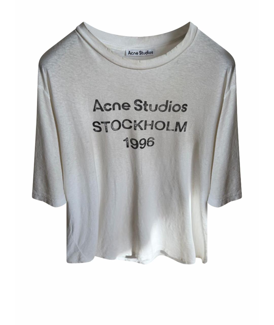 ACNE STUDIOS Белая хлопковая футболка, фото 1