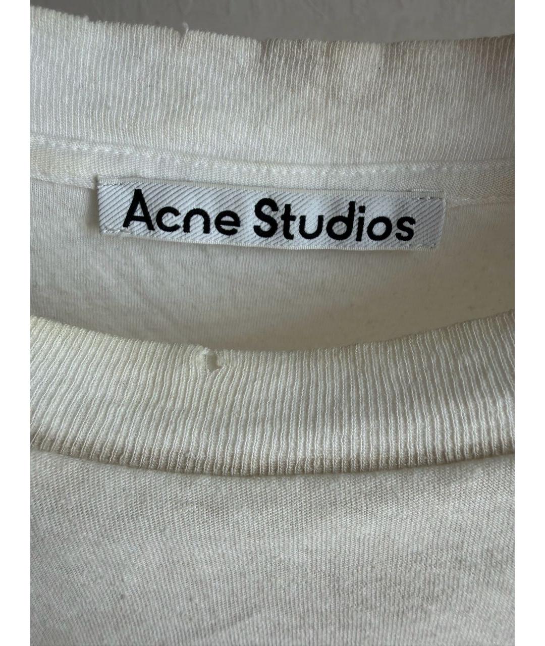 ACNE STUDIOS Белая хлопковая футболка, фото 3