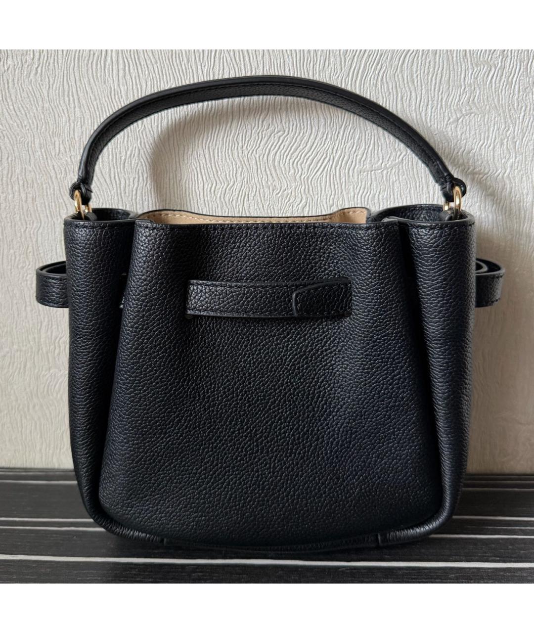 TORY BURCH Черная кожаная сумка с короткими ручками, фото 3