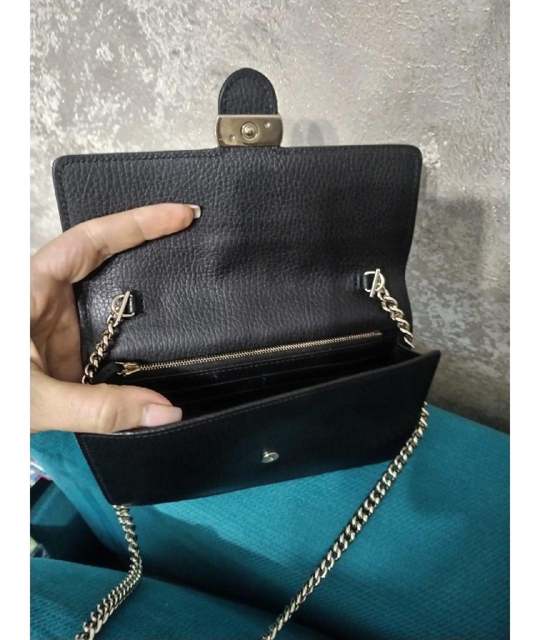 GUCCI Черная кожаная сумка через плечо, фото 4