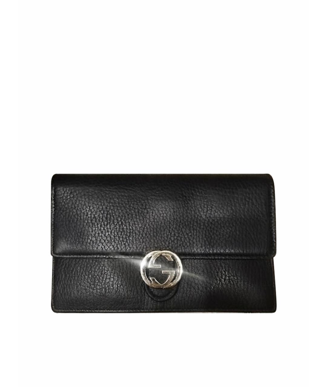 GUCCI Черная кожаная сумка через плечо, фото 1