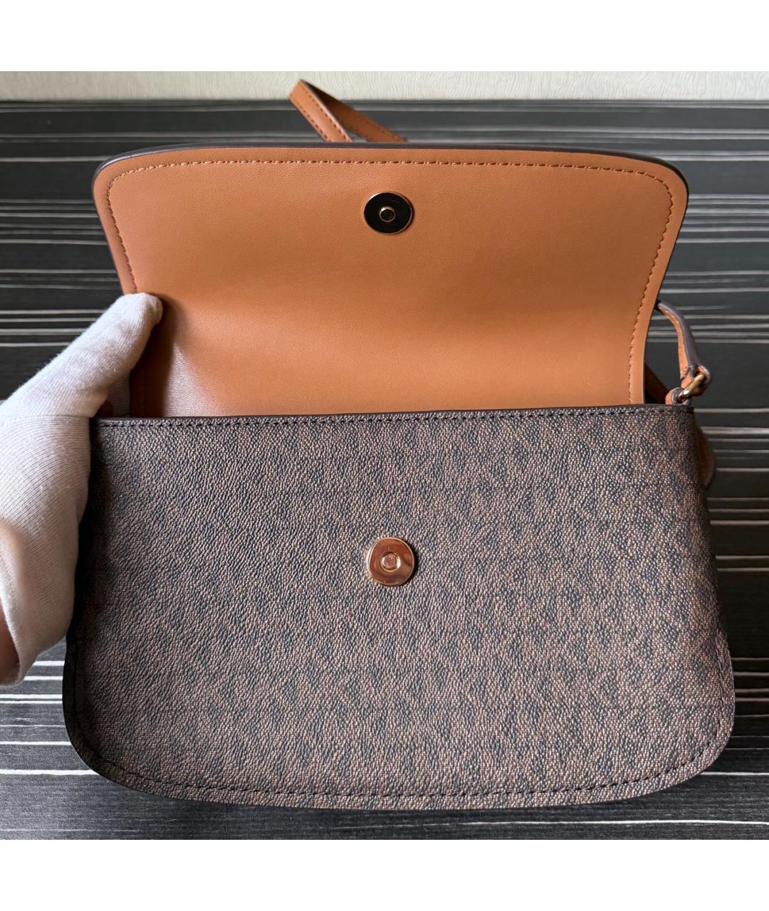 MICHAEL KORS Коричневая кожаная сумка через плечо, фото 4