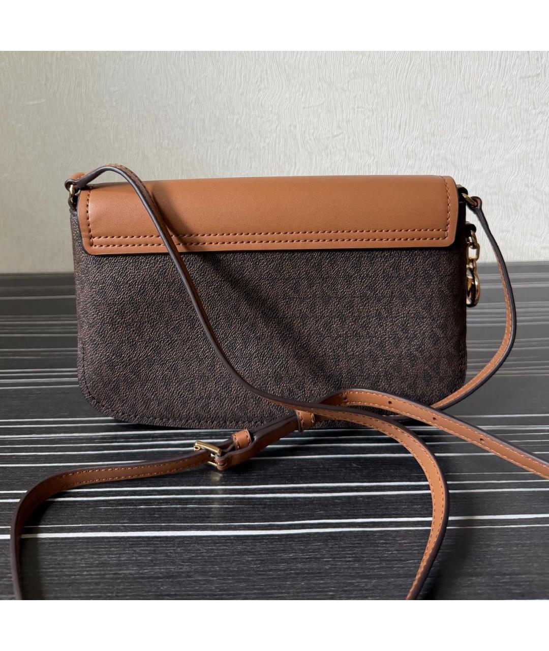 MICHAEL KORS Коричневая кожаная сумка через плечо, фото 3