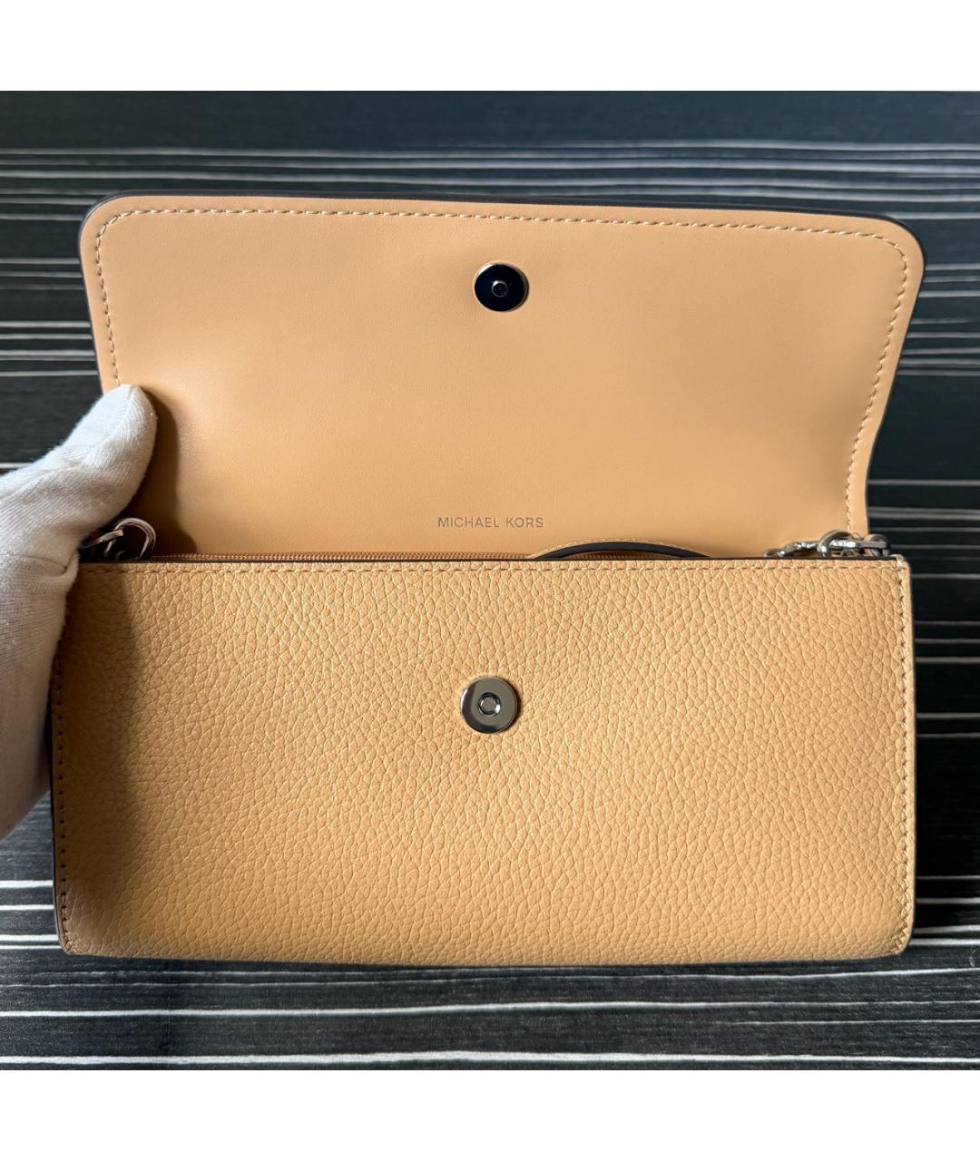 MICHAEL KORS Коричневая кожаная сумка через плечо, фото 4