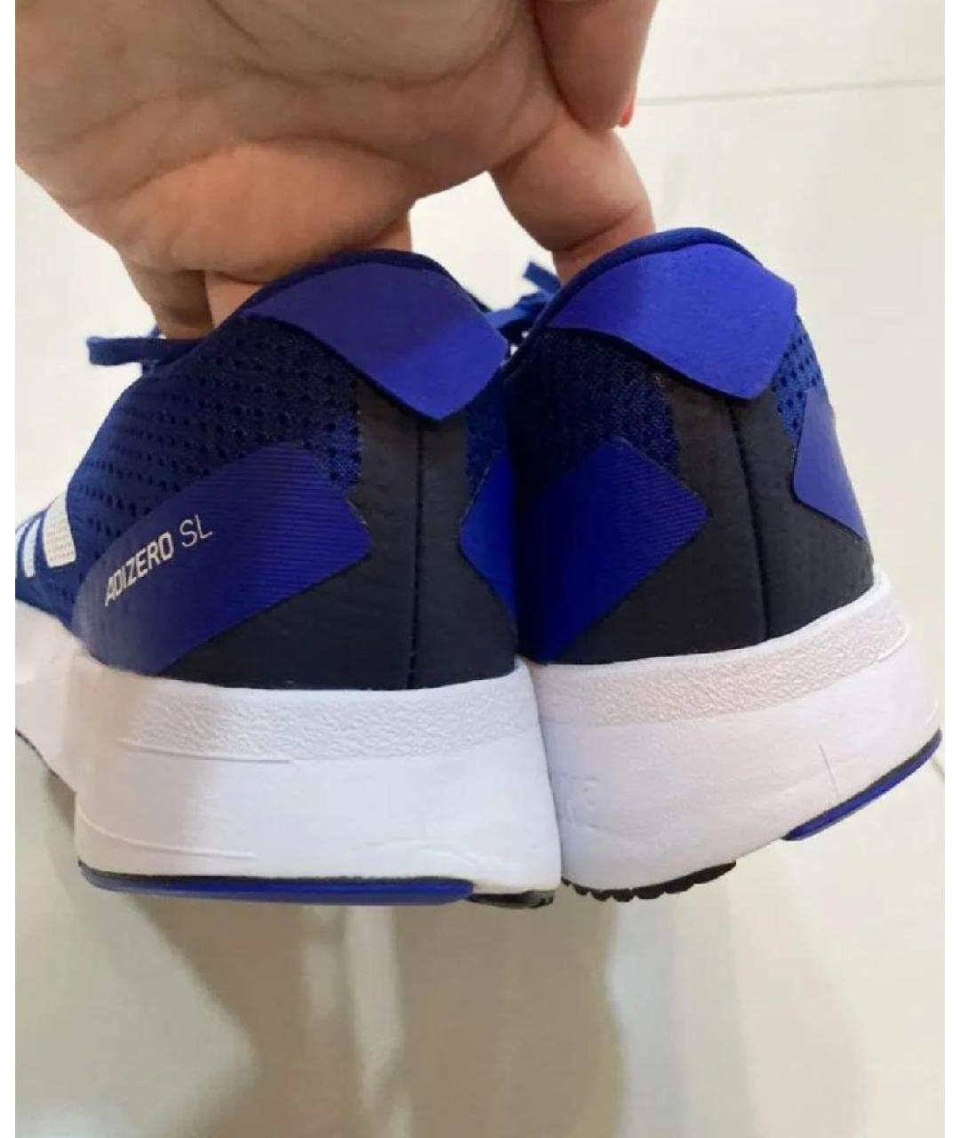 ADIDAS Темно-синие текстильные кроссовки, фото 4