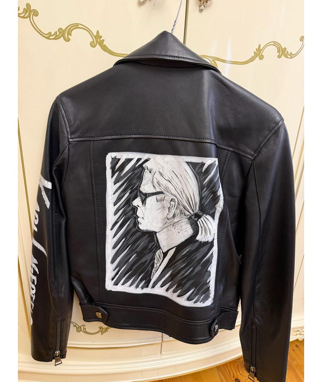 KARL LAGERFELD Черная кожаная куртка, фото 2