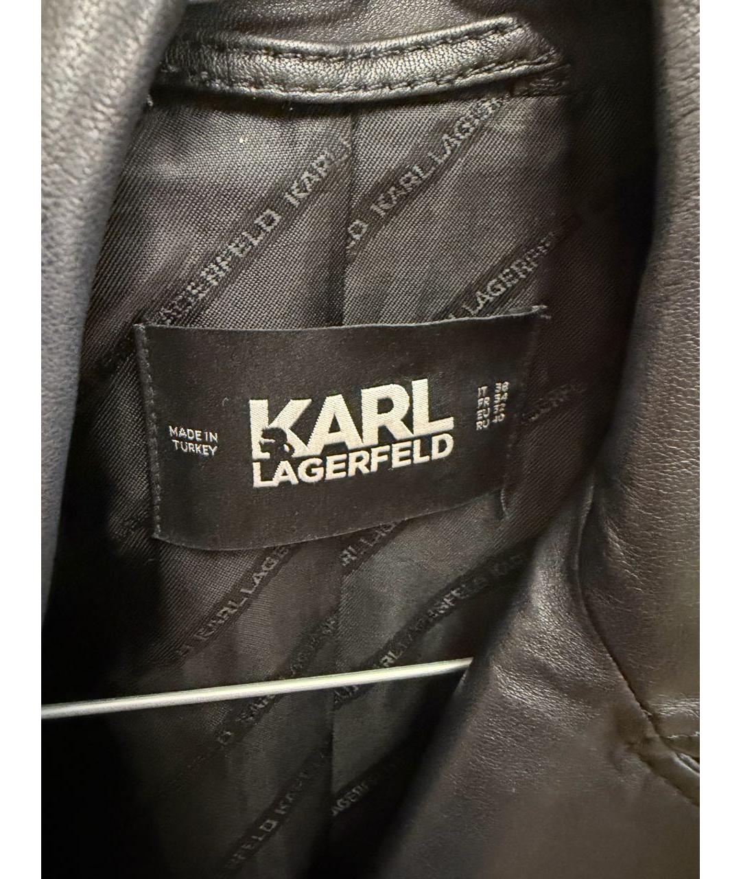 KARL LAGERFELD Черная кожаная куртка, фото 3