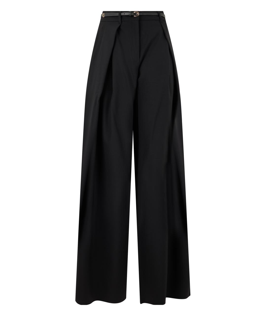 MAX MARA STUDIO Черные шерстяные брюки широкие, фото 1