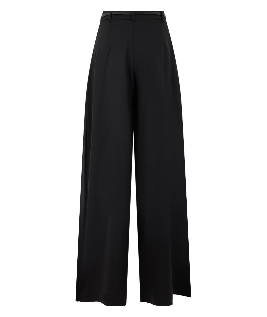 MAX MARA STUDIO Черные шерстяные брюки широкие, фото 2
