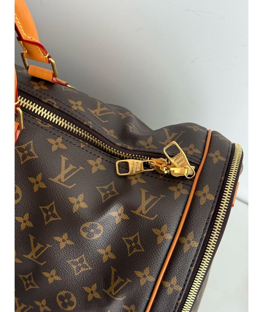 LOUIS VUITTON Коричневая дорожная/спортивная сумка из канвы, фото 3