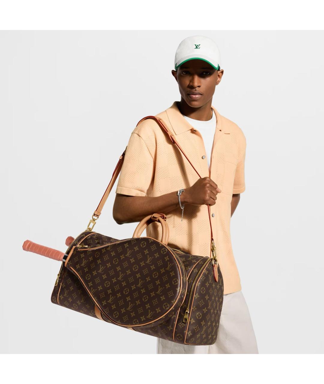LOUIS VUITTON Коричневая дорожная/спортивная сумка из канвы, фото 8