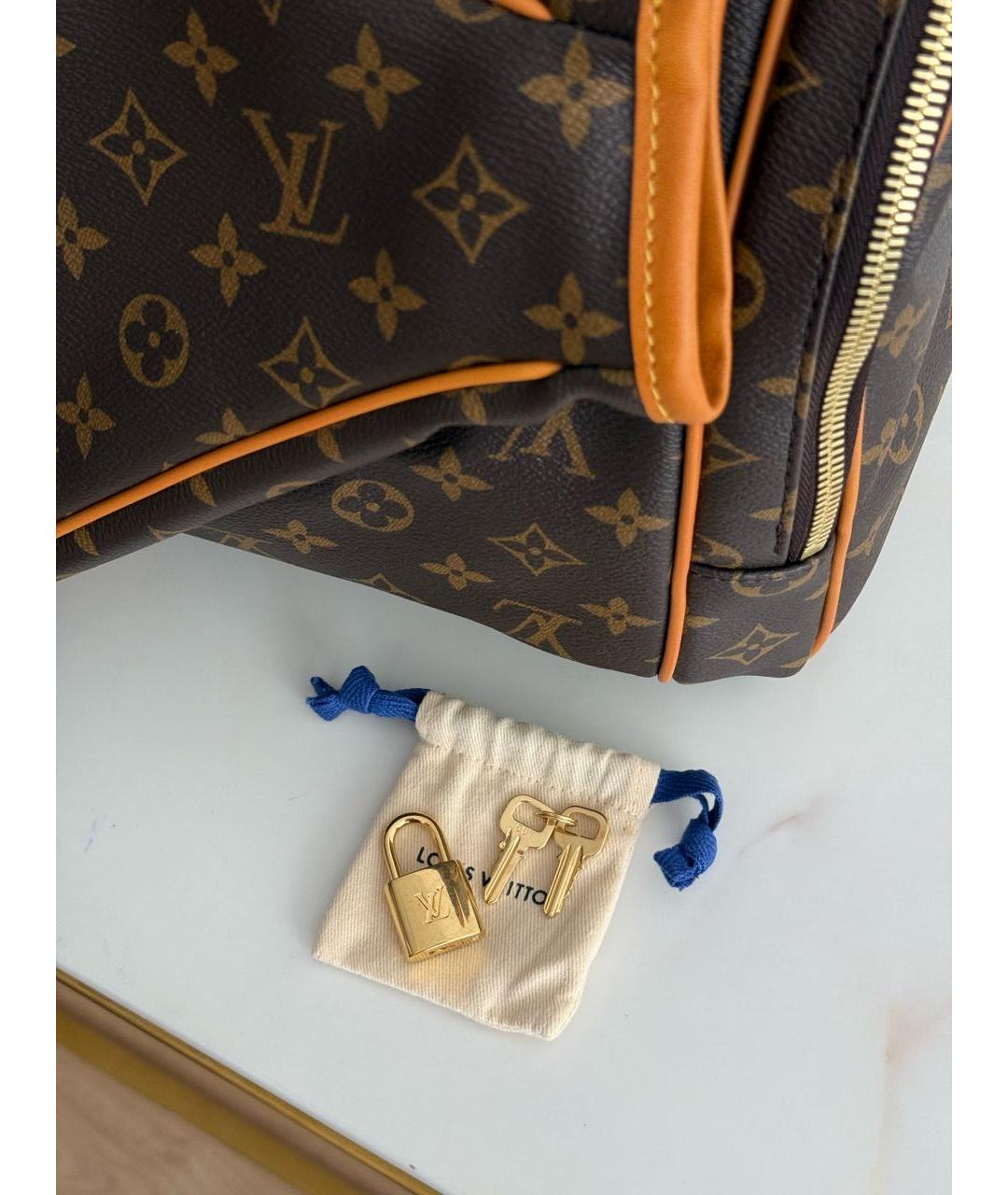LOUIS VUITTON Коричневая дорожная/спортивная сумка из канвы, фото 7