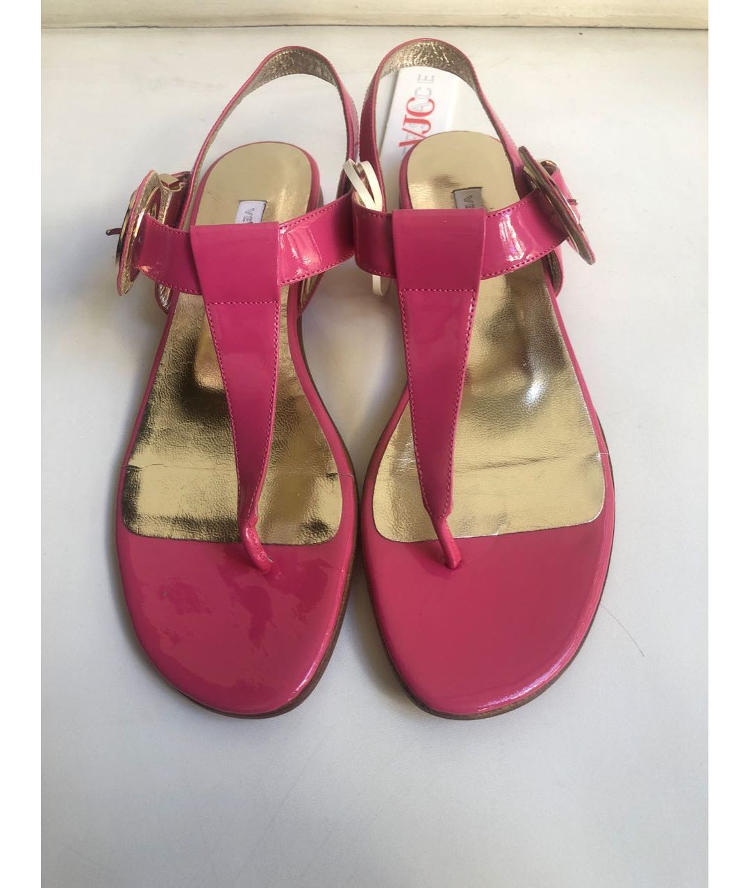VERSACE Розовые сандалии из лакированной кожи, фото 2