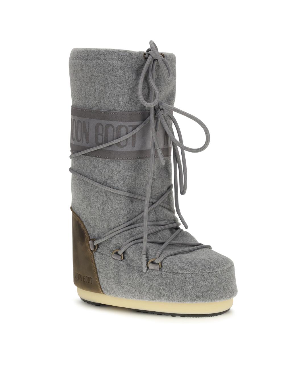 MOON BOOT Серые текстильные сапоги, фото 2