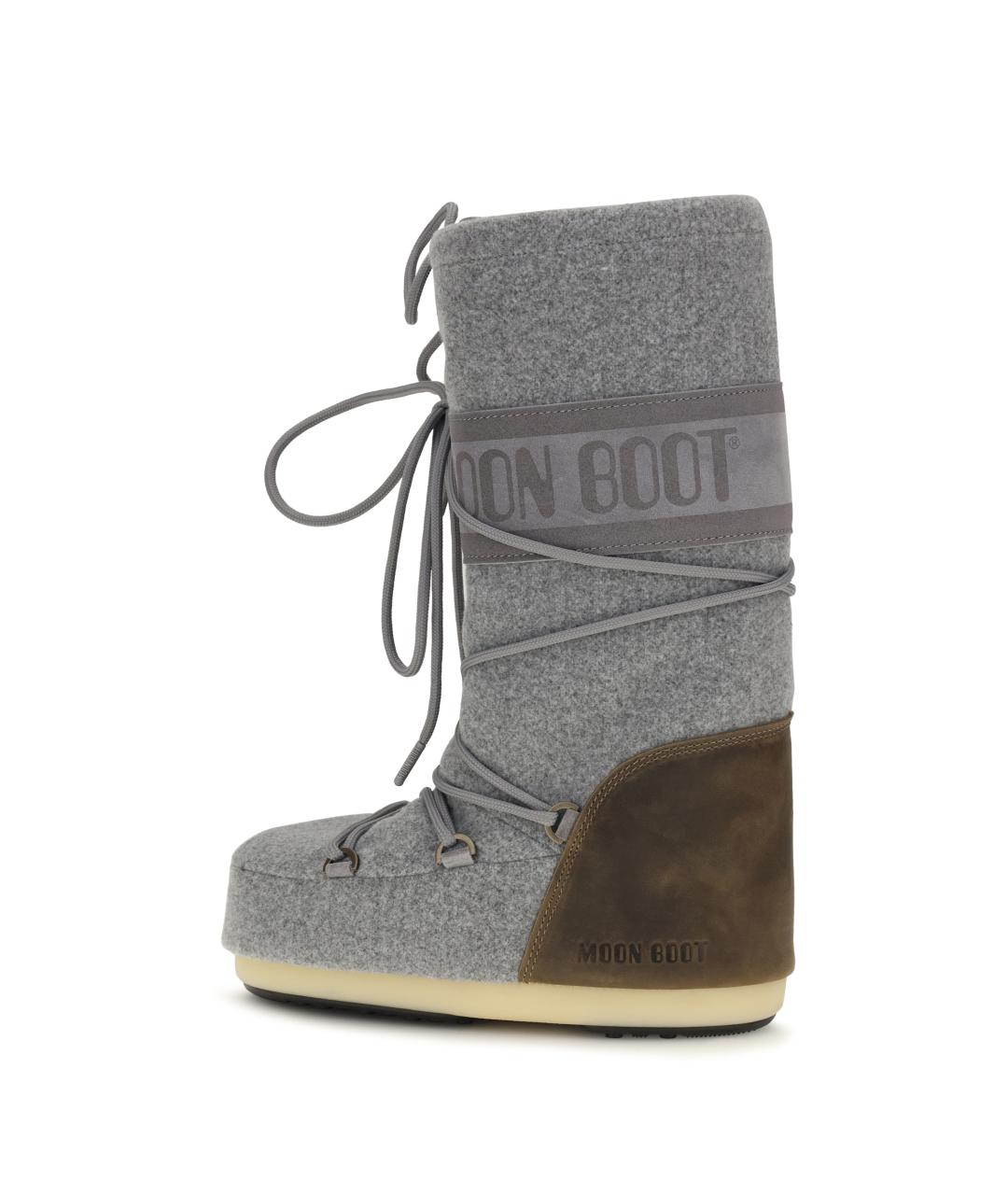 MOON BOOT Серые текстильные сапоги, фото 3