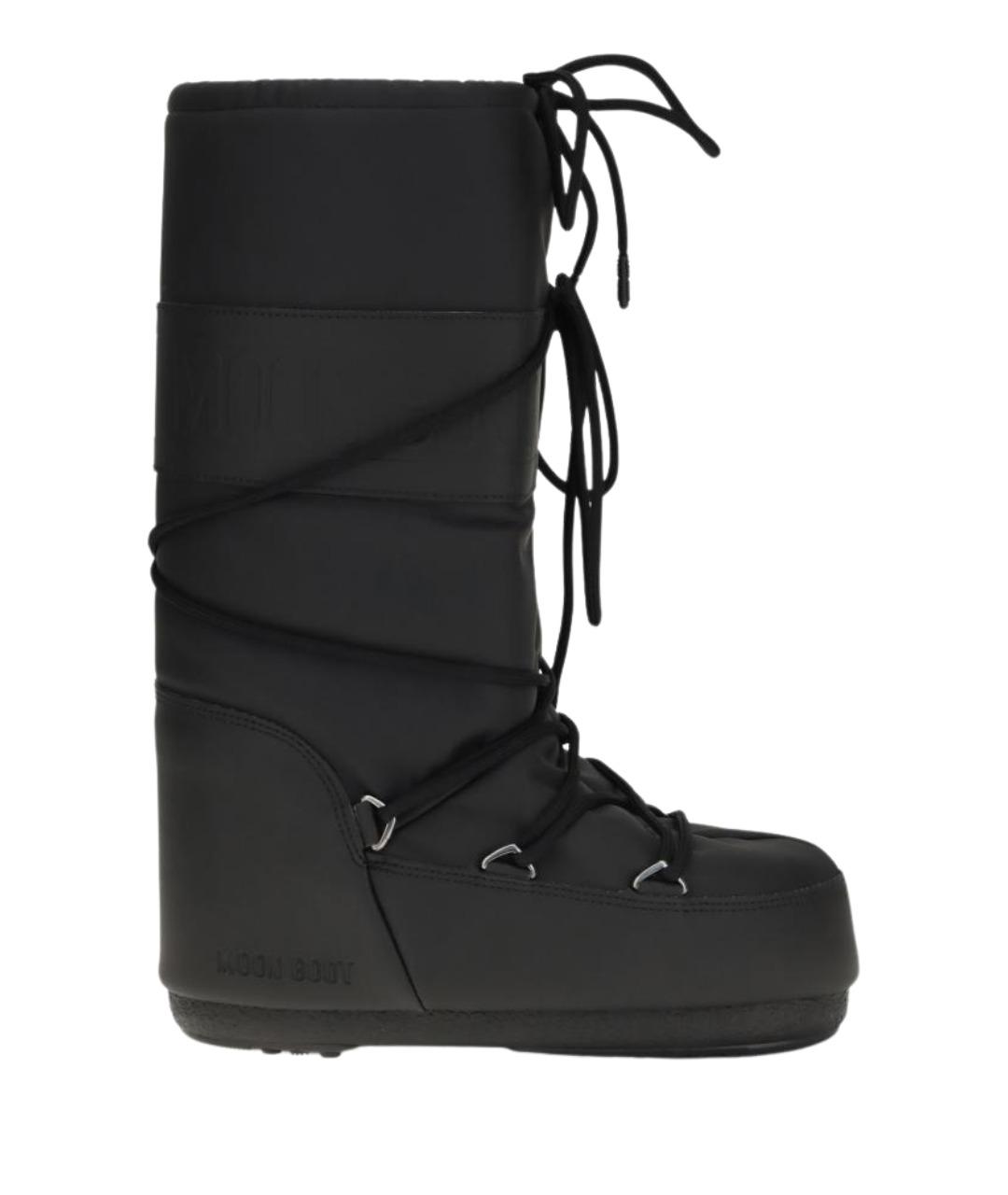 MOON BOOT Черные синтетические высокие ботинки, фото 1