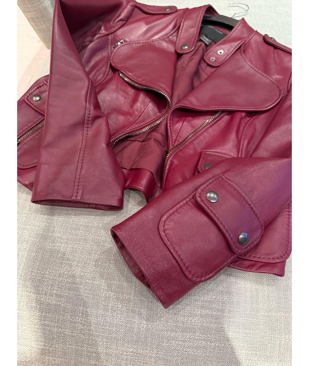 MARC JACOBS Бордовая кожаная куртка, фото 5