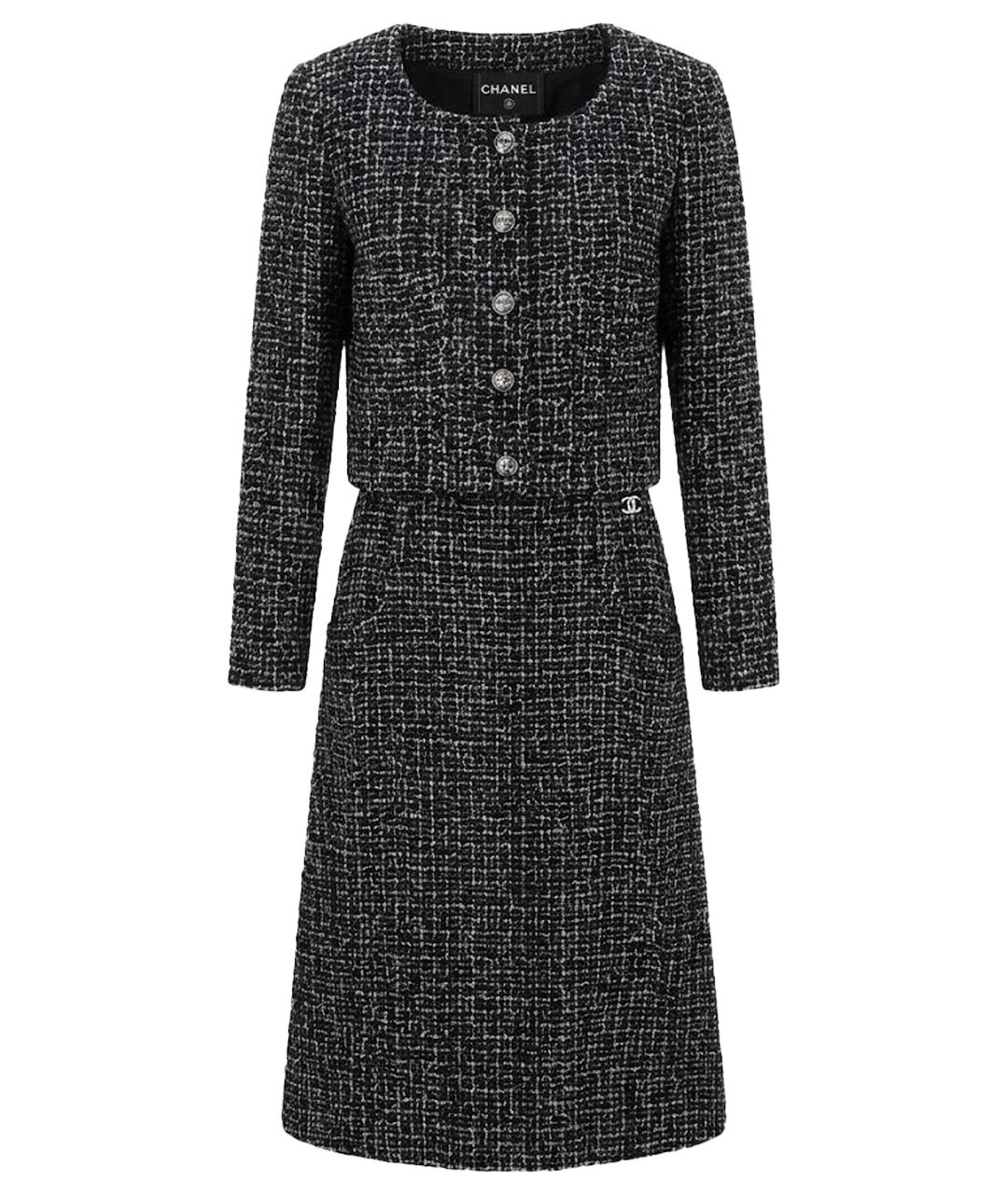 CHANEL Темно-синий твидовый костюм с юбками, фото 1