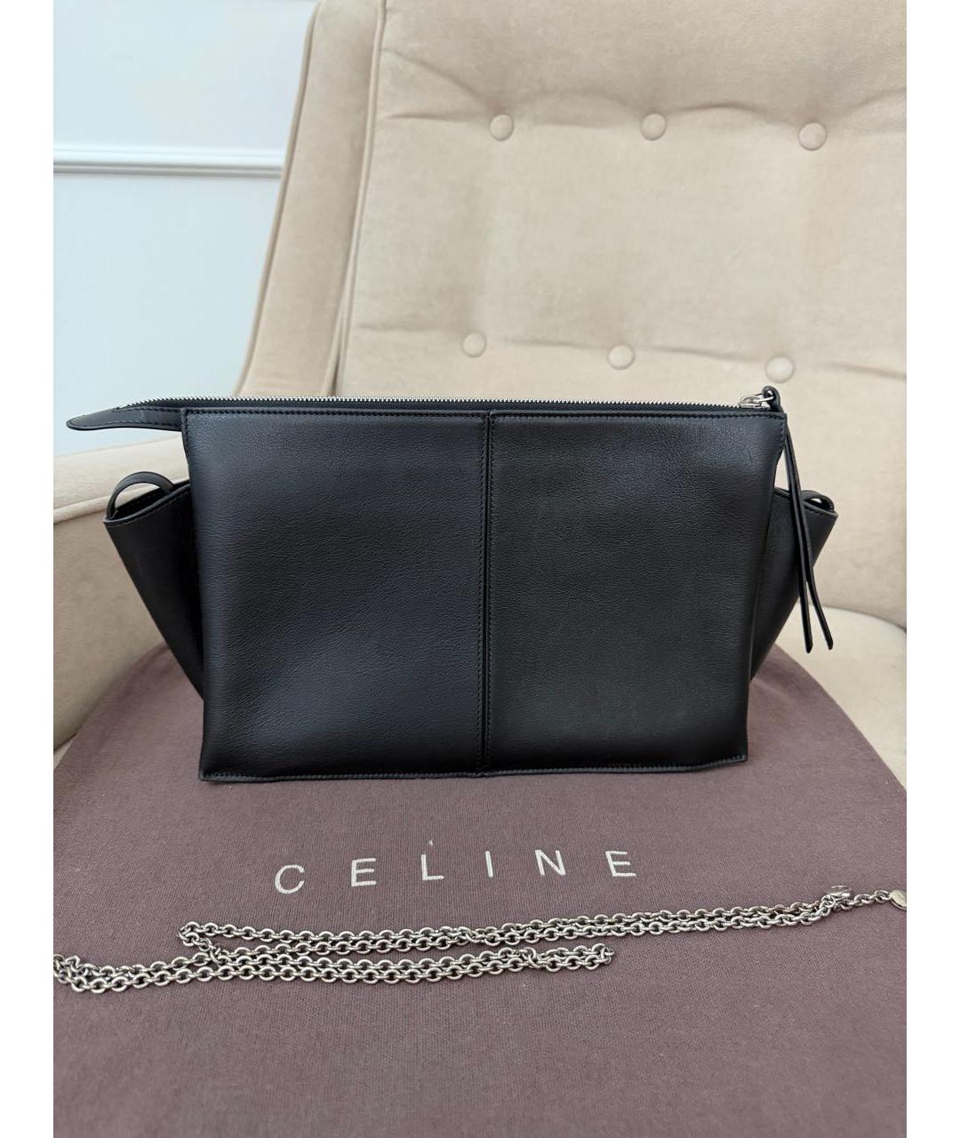 CELINE Черная кожаная сумка через плечо, фото 2