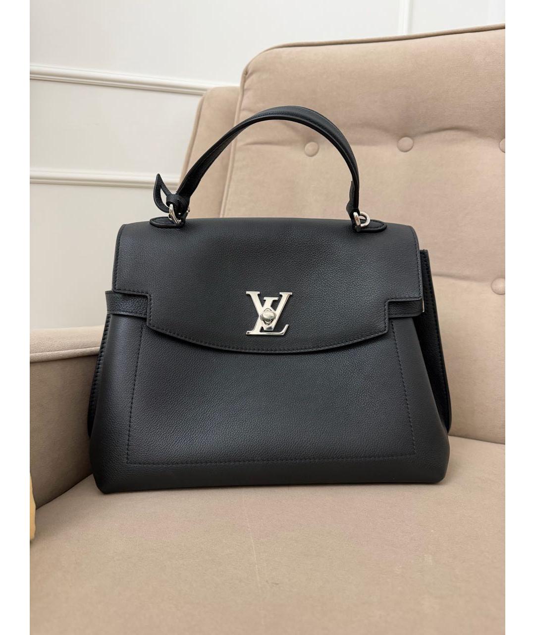 LOUIS VUITTON Черная кожаная сумка через плечо, фото 9