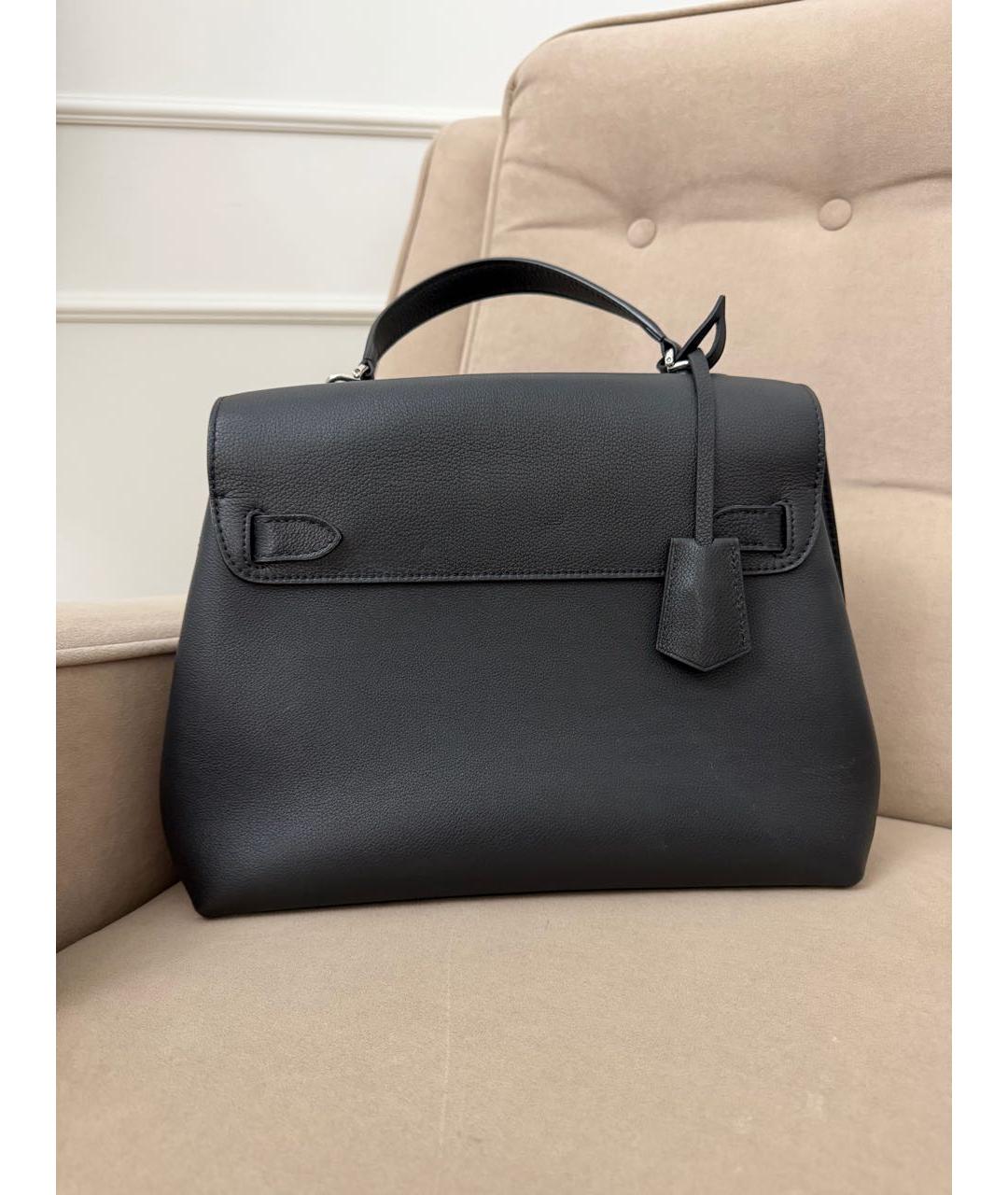 LOUIS VUITTON Черная кожаная сумка через плечо, фото 3