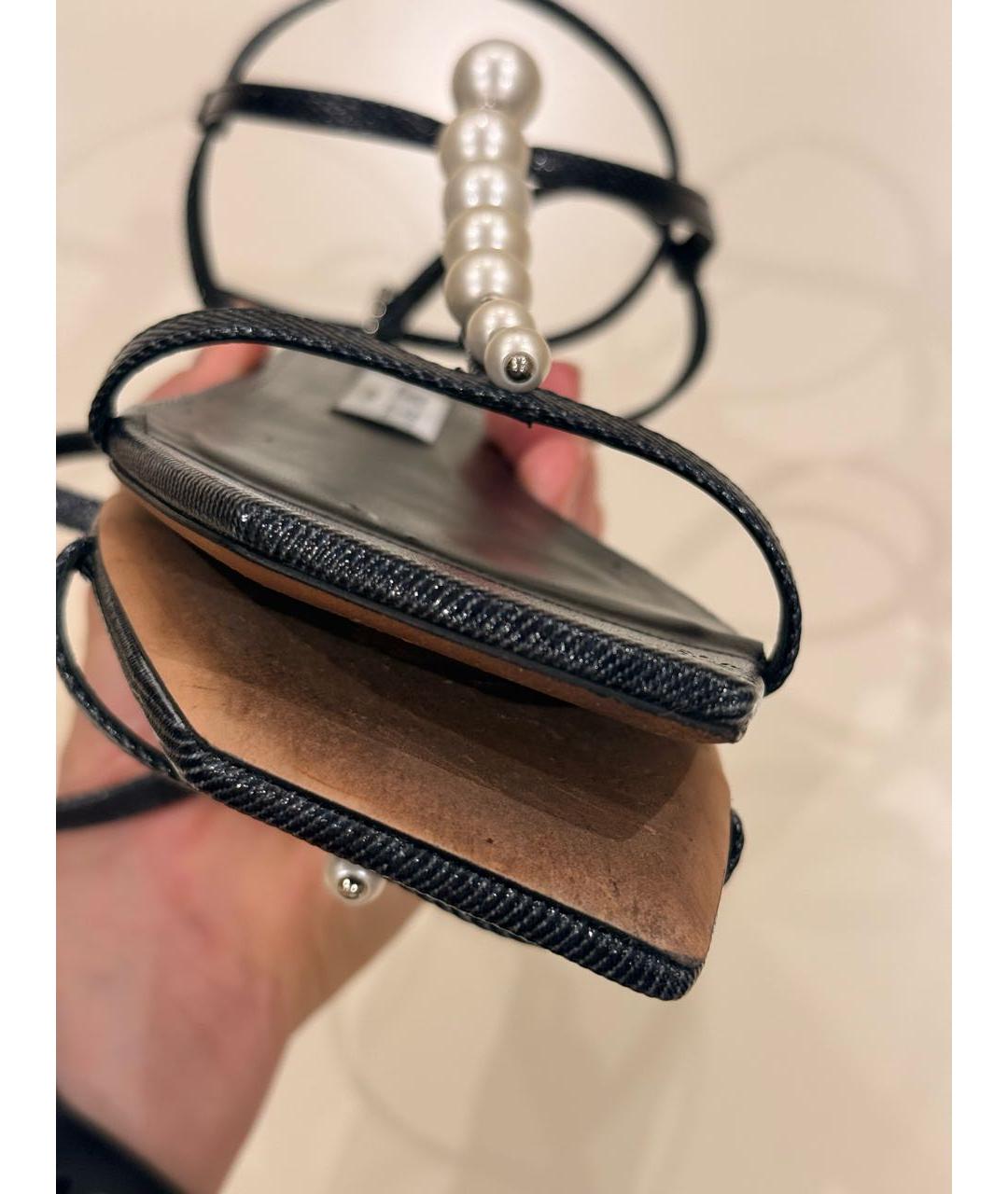 JIMMY CHOO Черные кожаные босоножки, фото 6