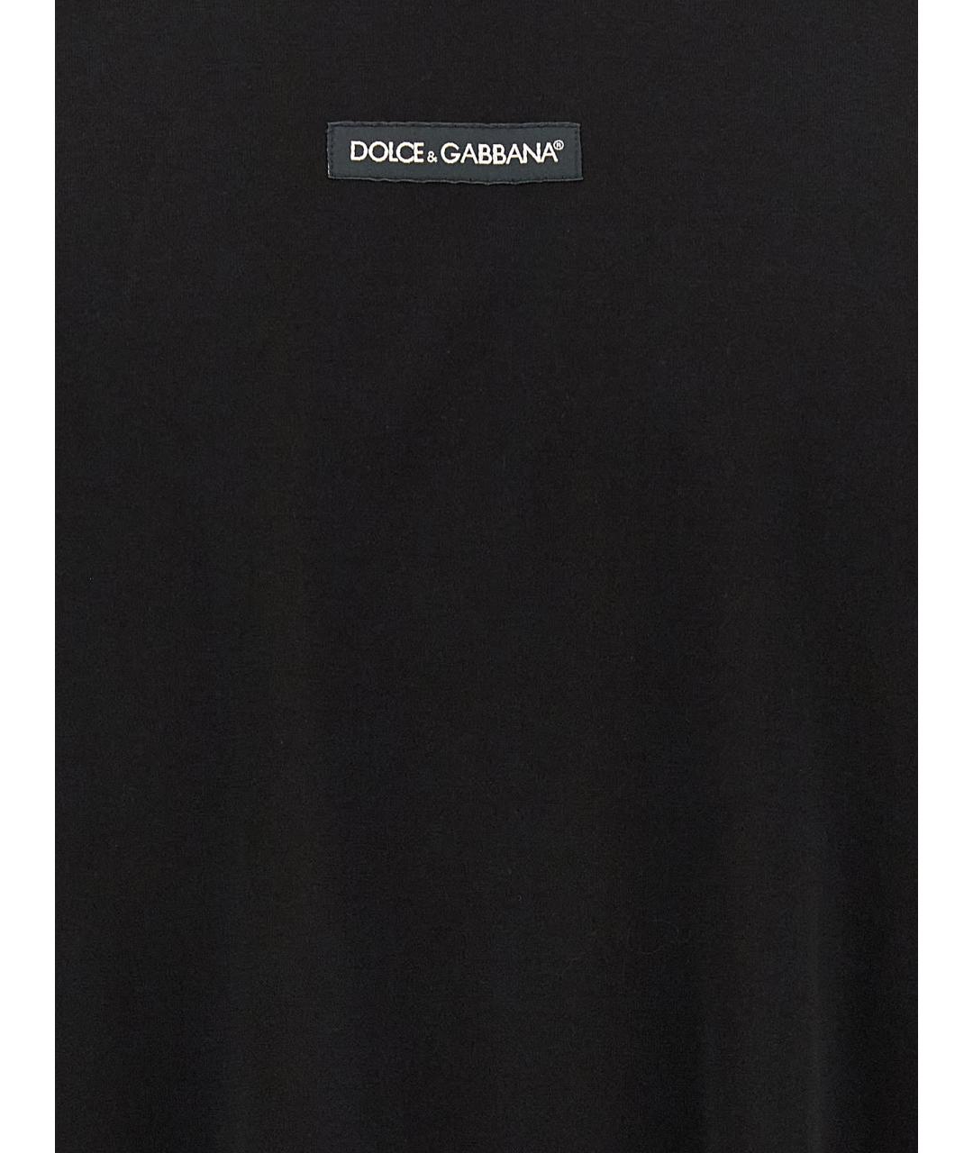 DOLCE&GABBANA Черная хлопковая футболка, фото 4