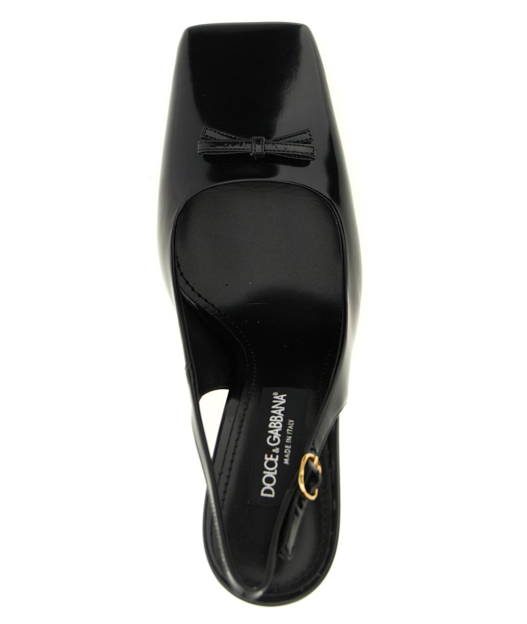 DOLCE&GABBANA Черные кожаные туфли, фото 4