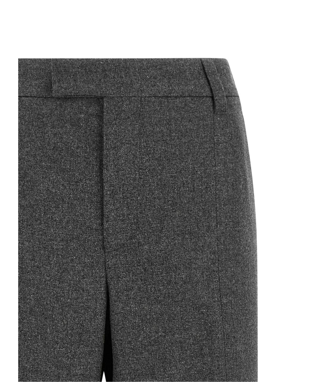 BRUNELLO CUCINELLI Серые шерстяные брюки широкие, фото 3