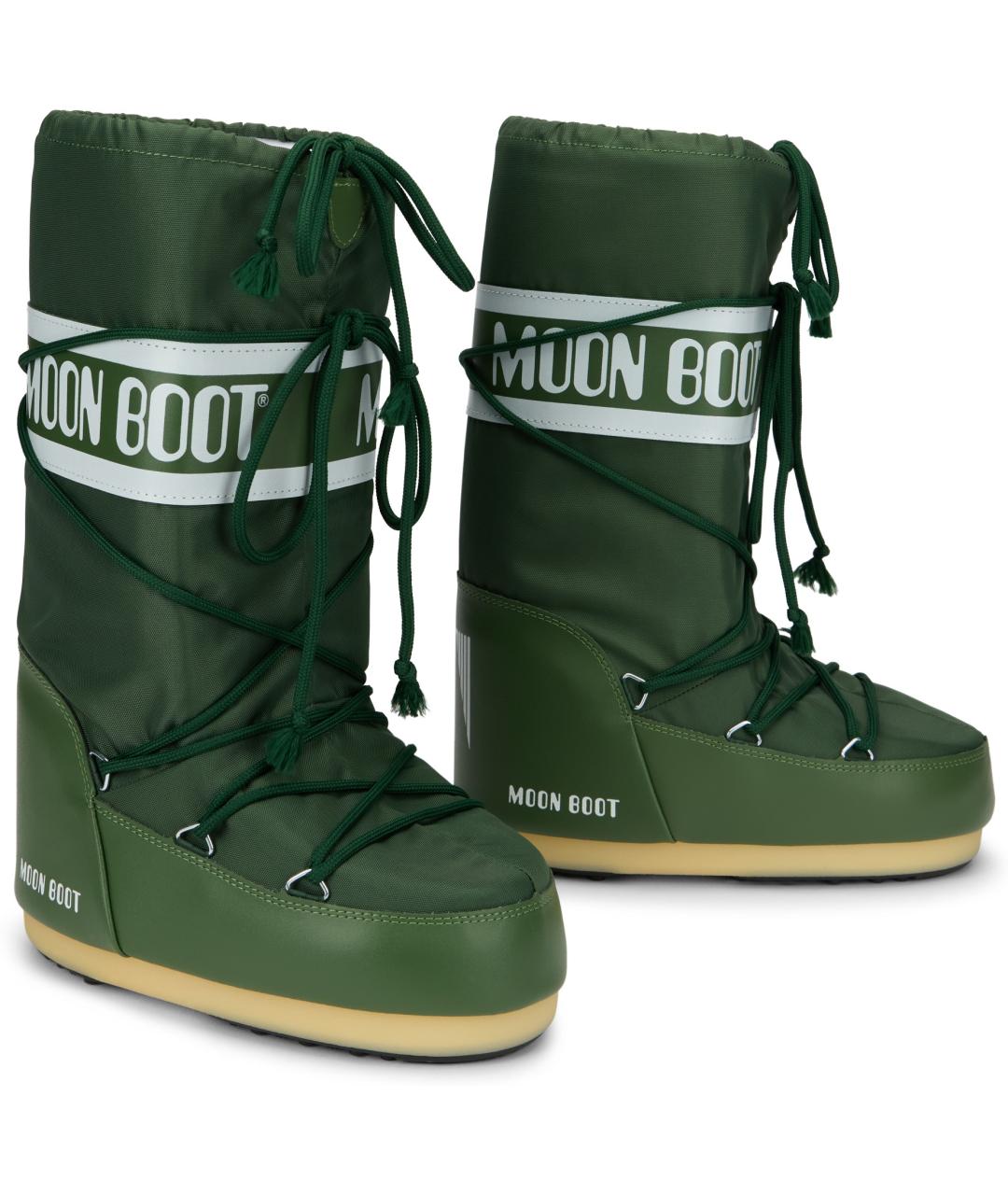 MOON BOOT Зеленые синтетические высокие ботинки, фото 2