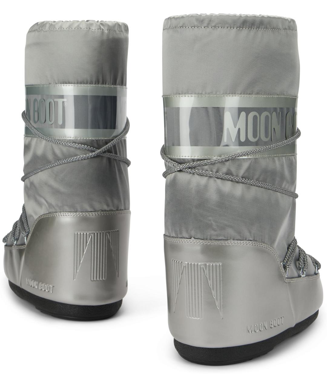 MOON BOOT Серебряные синтетические сапоги, фото 3