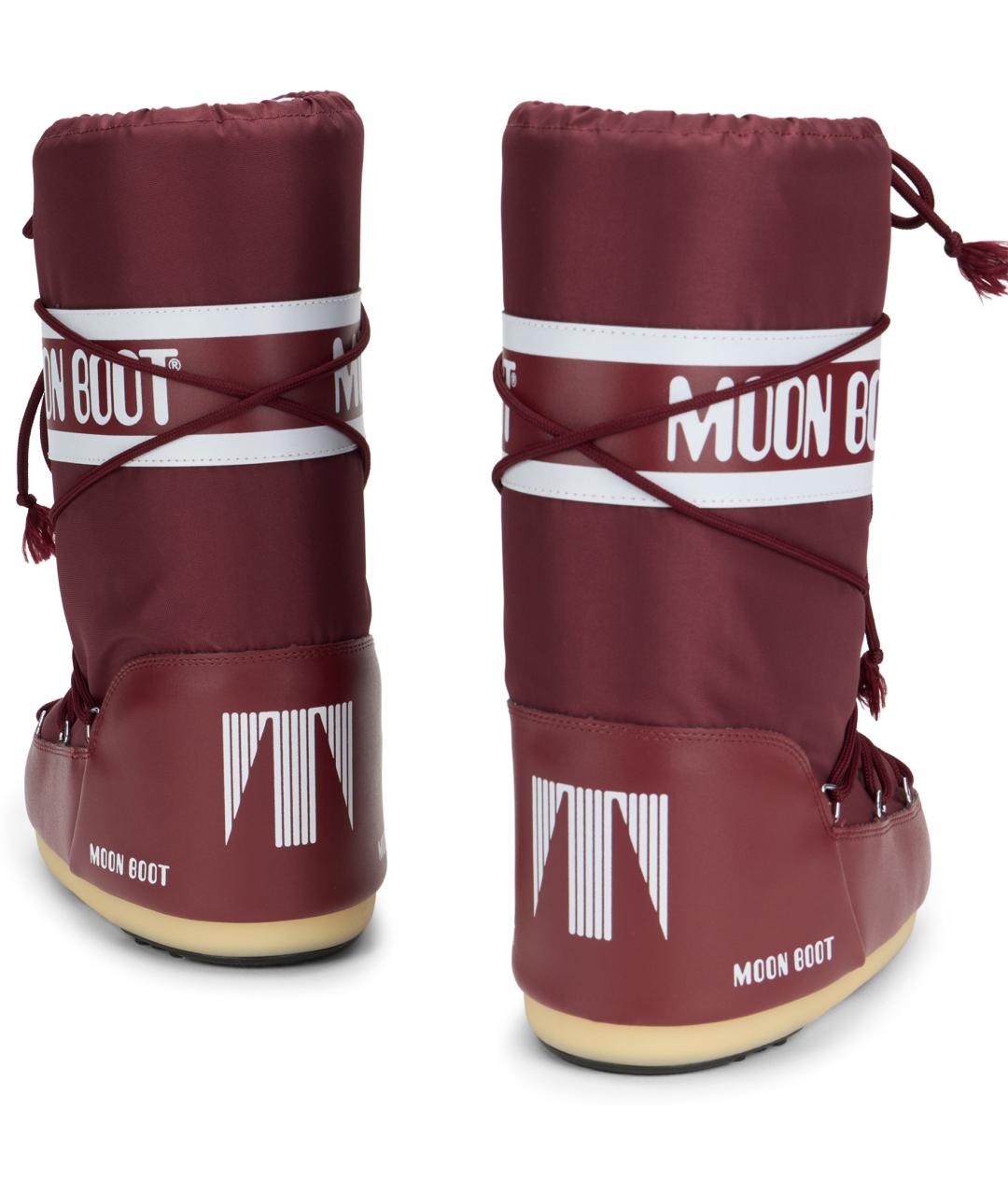 MOON BOOT Бордовые синтетические высокие ботинки, фото 3