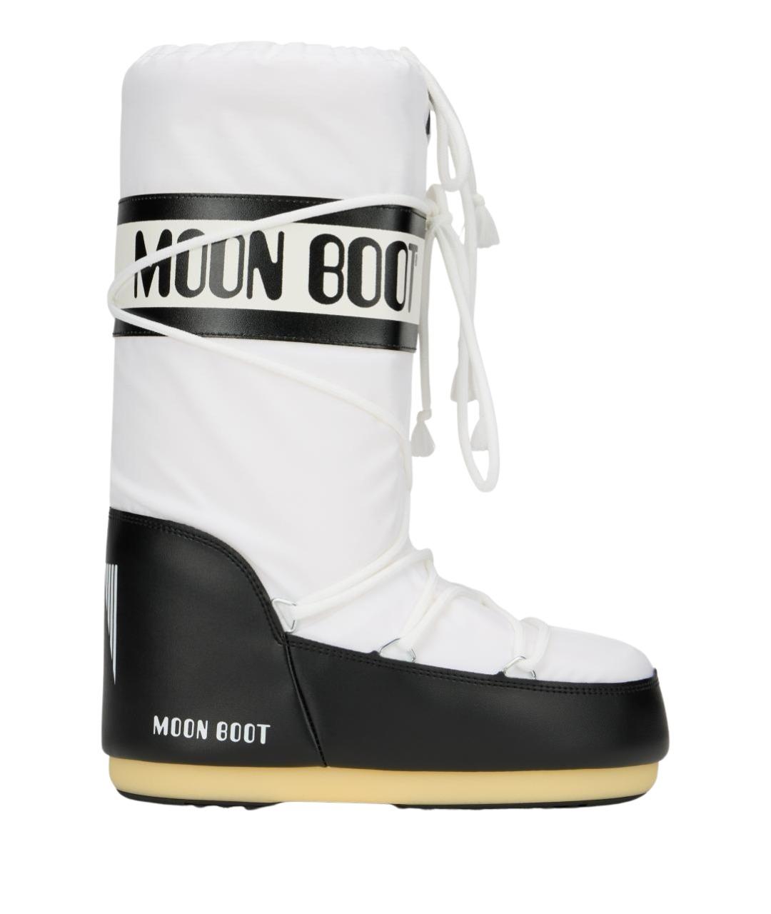 MOON BOOT Белые синтетические высокие ботинки, фото 1