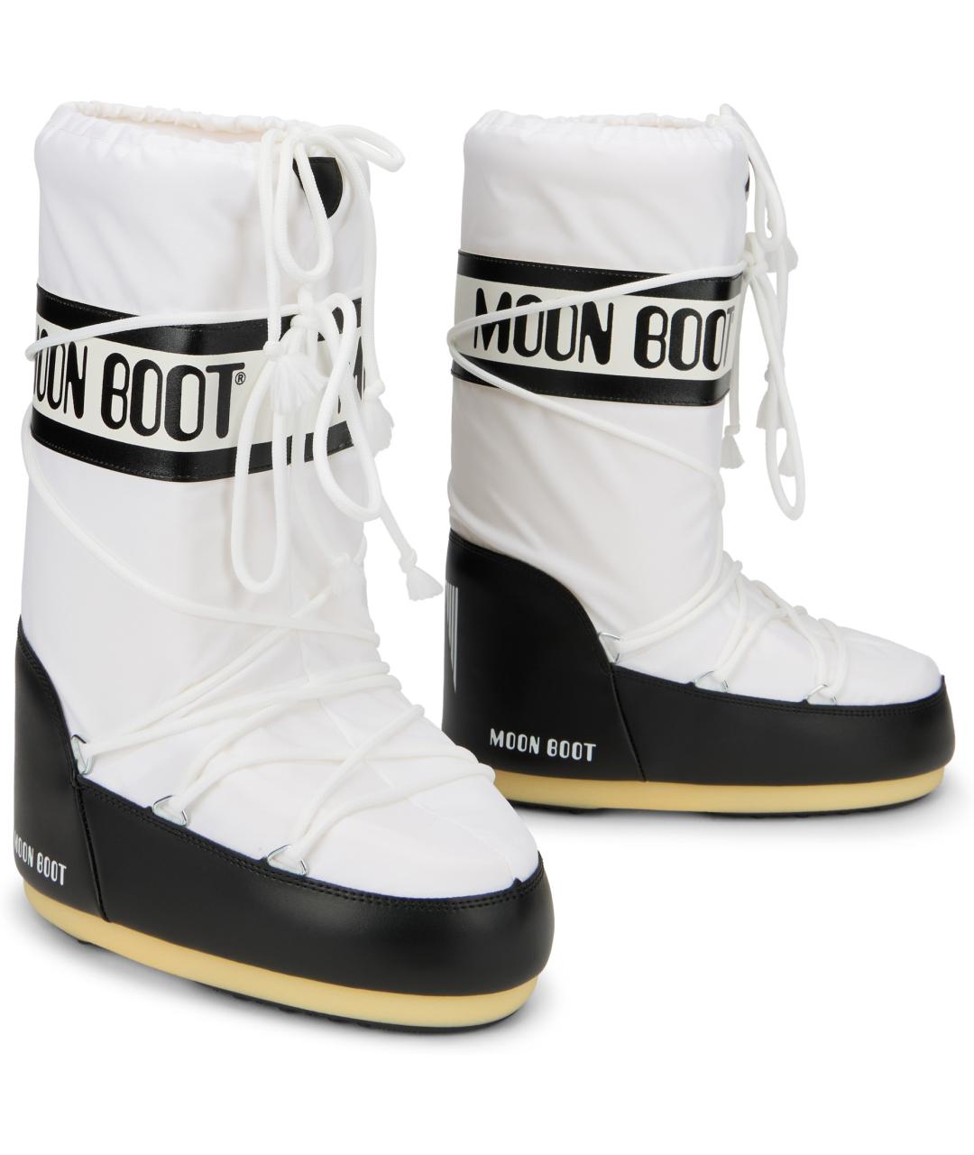 MOON BOOT Белые синтетические высокие ботинки, фото 2
