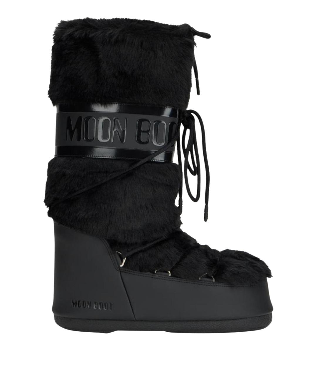 MOON BOOT Черные синтетические сапоги, фото 1