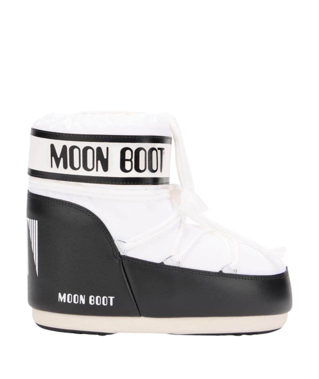 MOON BOOT Белые синтетические высокие ботинки, фото 1