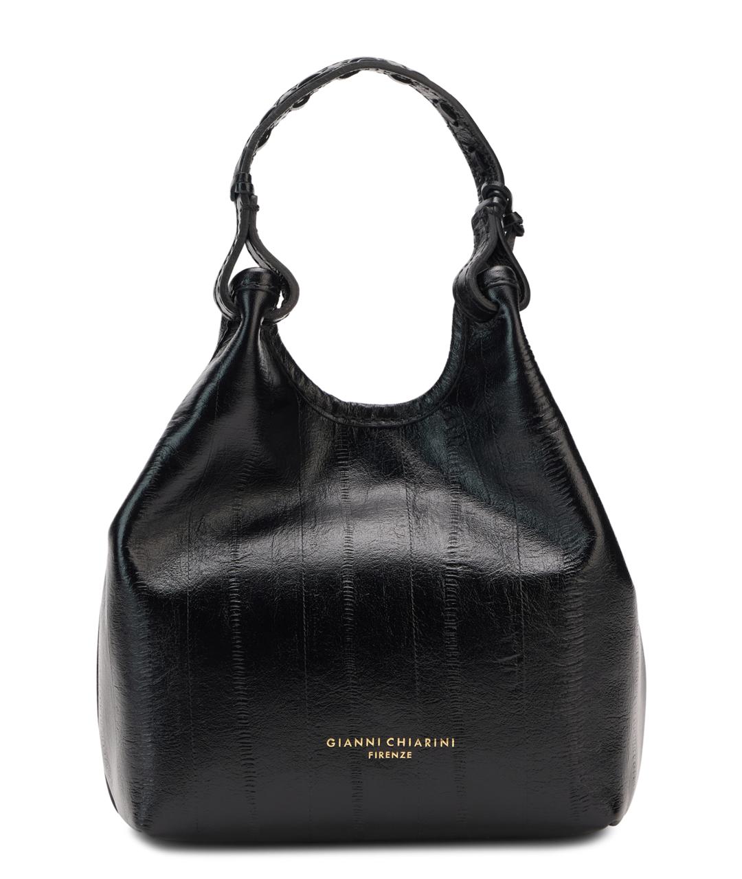 Gianni Chiarini Черная кожаная сумка с короткими ручками, фото 1