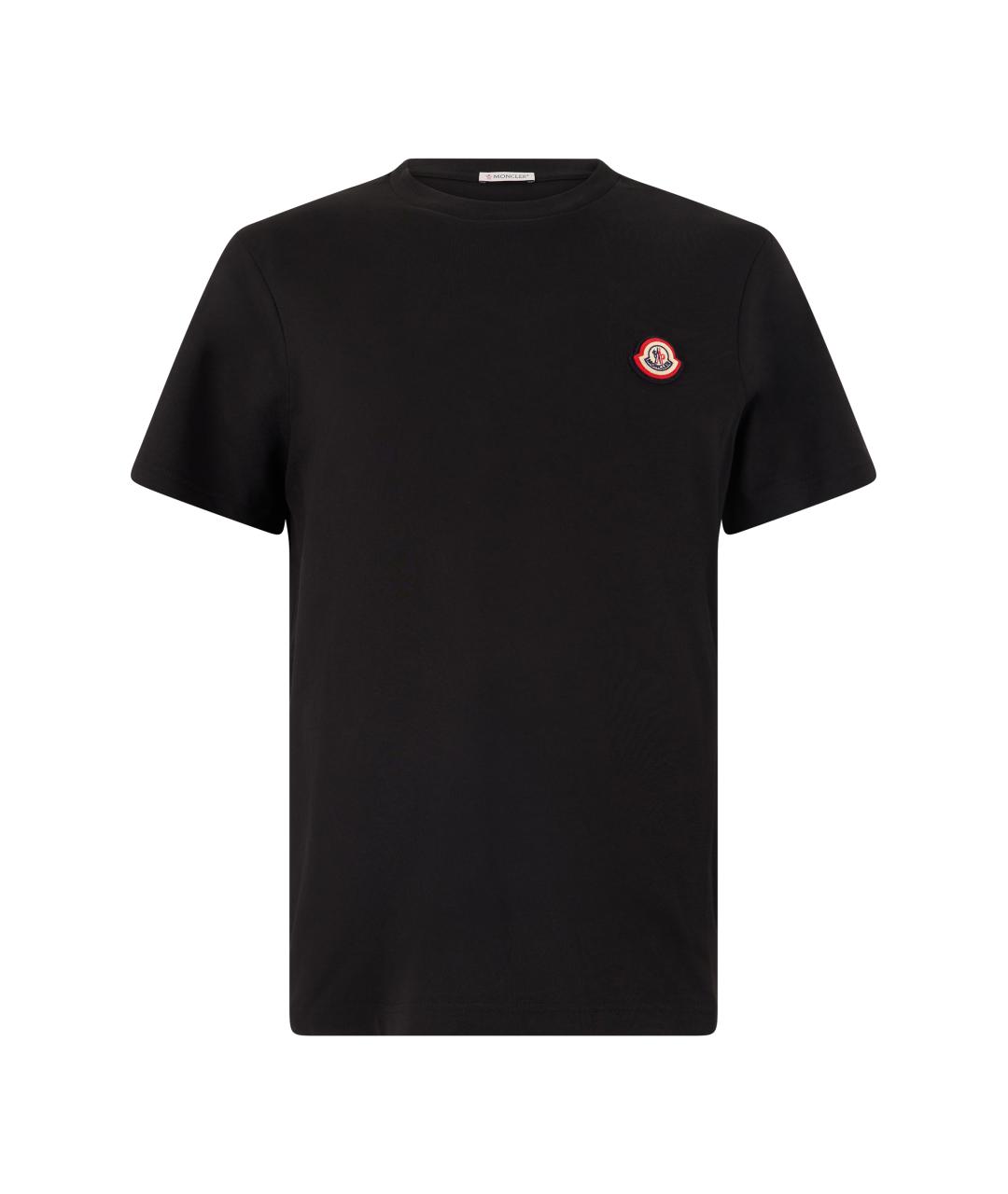 MONCLER Черная хлопковая футболка, фото 1