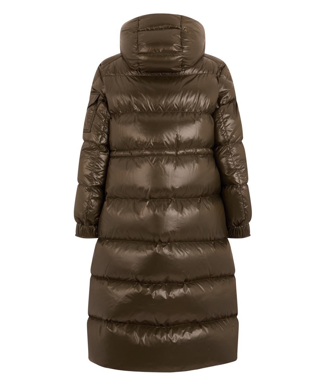 MONCLER Коричневый полиамидовый пуховик, фото 2