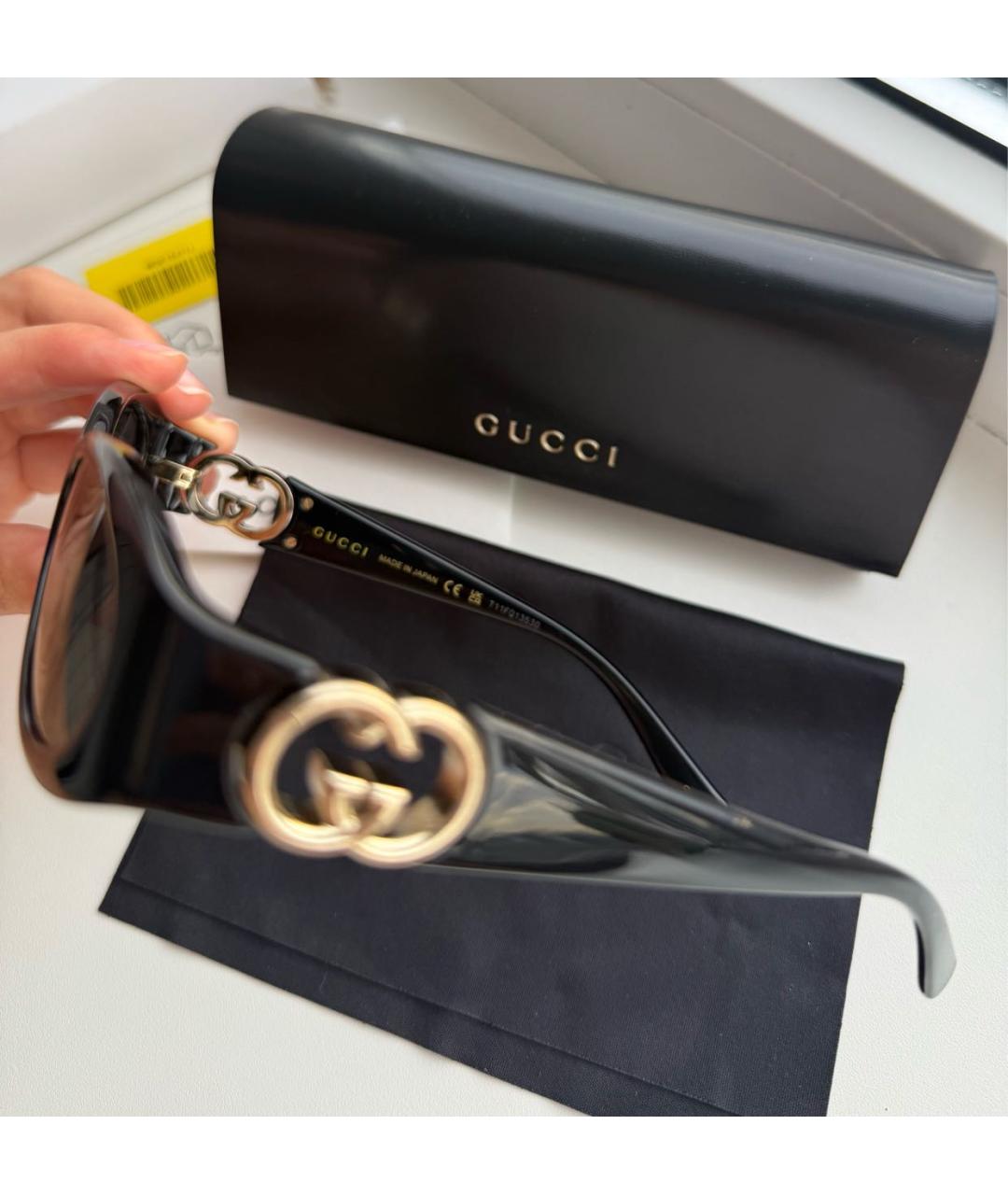 GUCCI Черные пластиковые солнцезащитные очки, фото 5