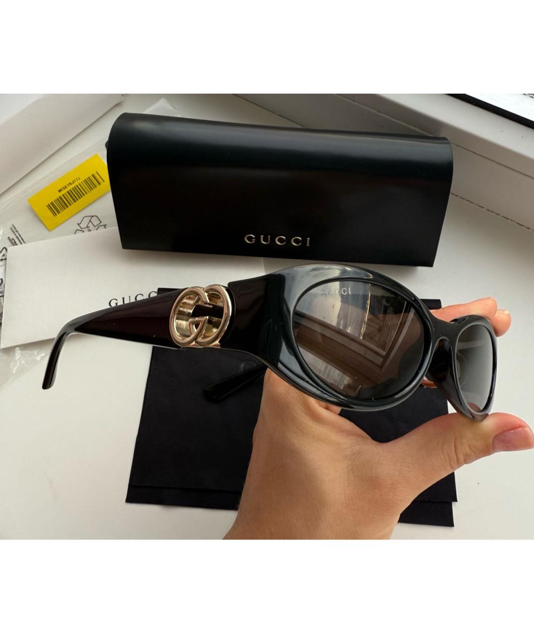 GUCCI Черные пластиковые солнцезащитные очки, фото 4