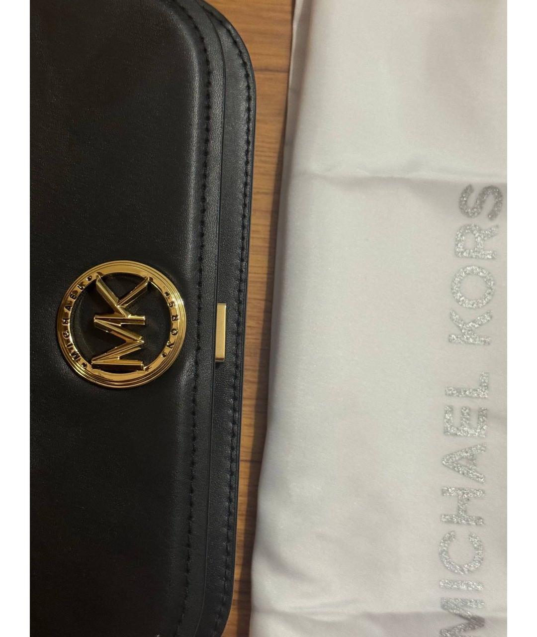 MICHAEL KORS Черная кожаная сумка через плечо, фото 3