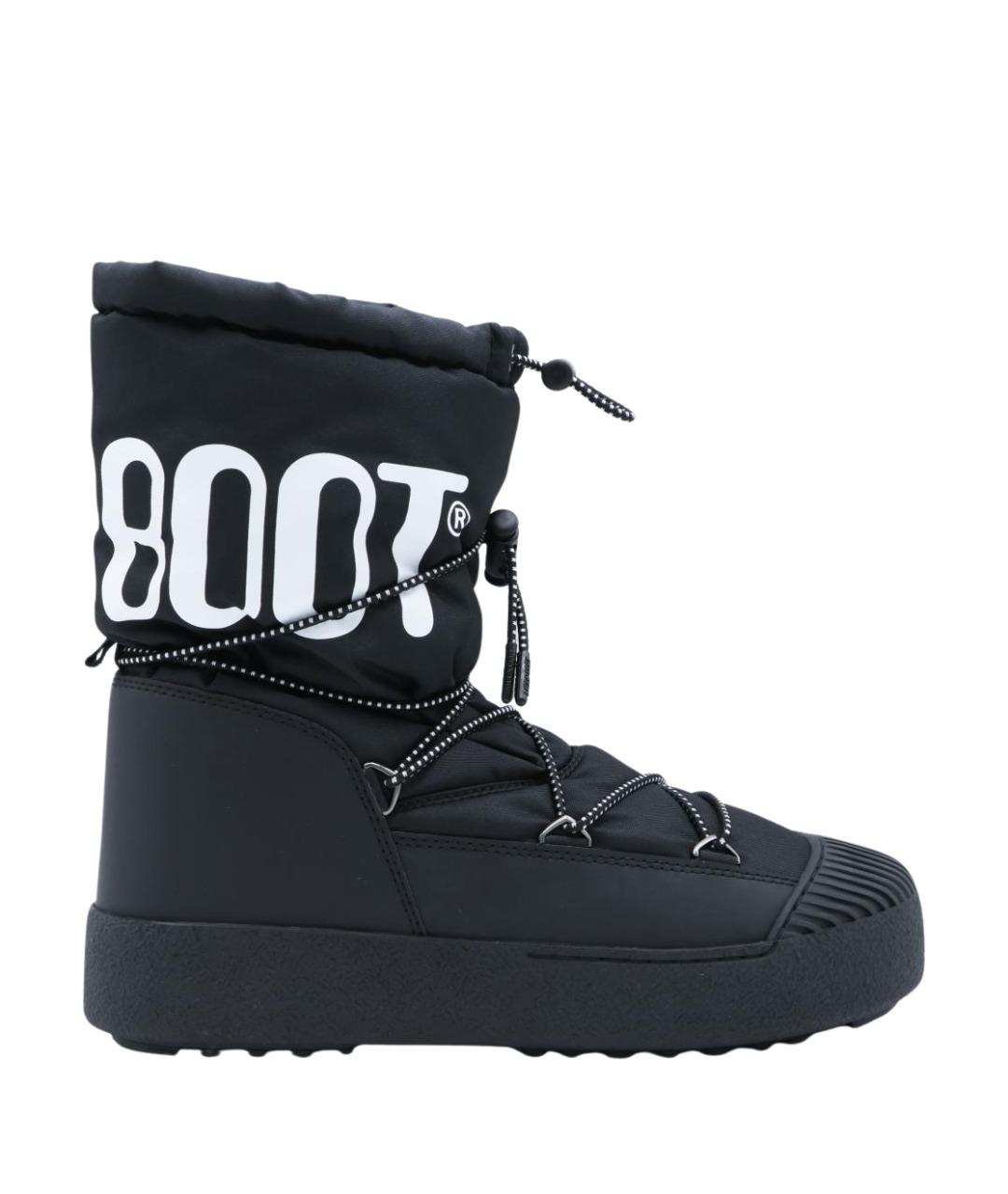 MOON BOOT Черные текстильные высокие ботинки, фото 1