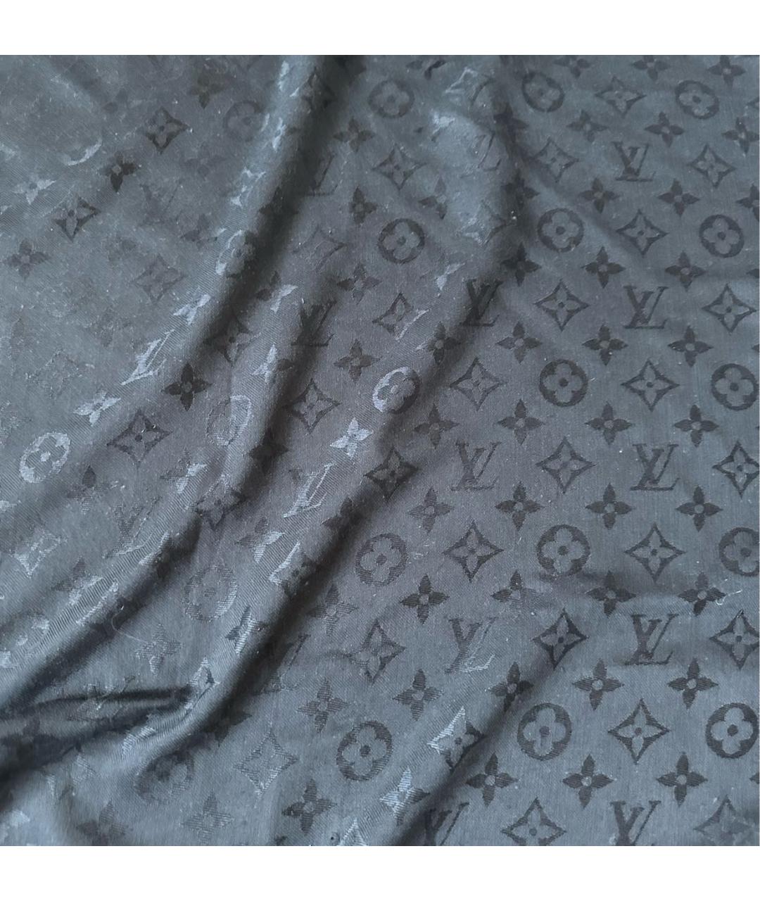 LOUIS VUITTON Черный шерстяной платок, фото 4