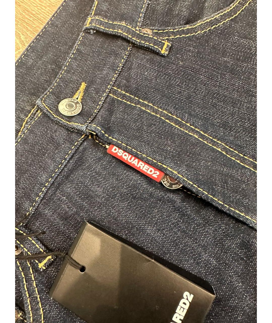 DSQUARED2 Темно-синие хлопковые джинсы скинни, фото 3