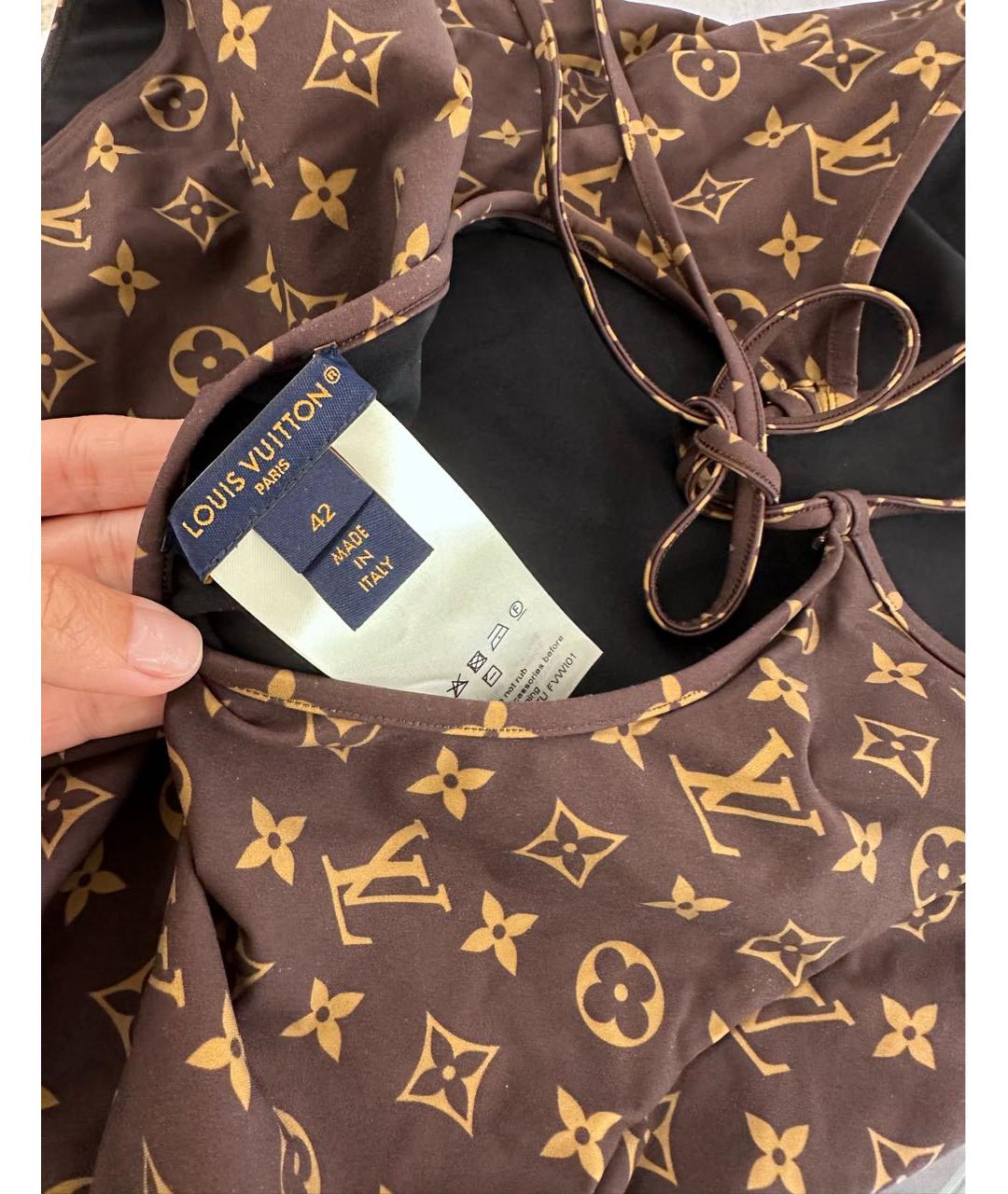 LOUIS VUITTON Коричневый купальник, фото 4